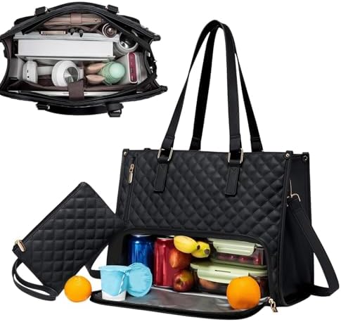 Unisex 2-in-1 Lunch- & Laptoptasche, ideal für Arbeit & Reisen. Isolierte Mittagstasche & schützende Laptoptasche.