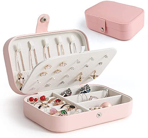 Doppellagige Schmuckaufbewahrung aus Leder für Reisen. Kompakte & elegante Lösung für Ihren Schmuck.