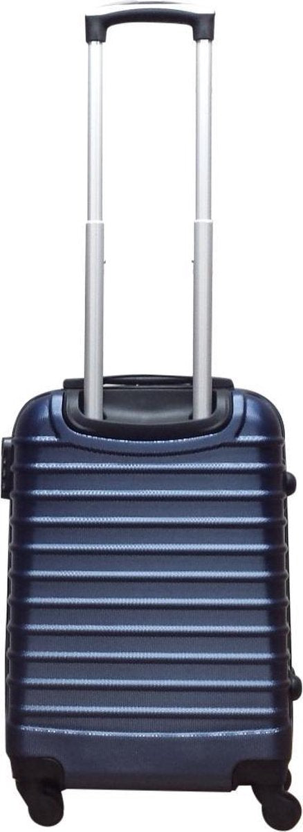 Robuste dunkelblaue 2-teilige Hartschalen-Koffer. Perfektes Reisegepäck-Set, auch als Handgepäck geeignet.