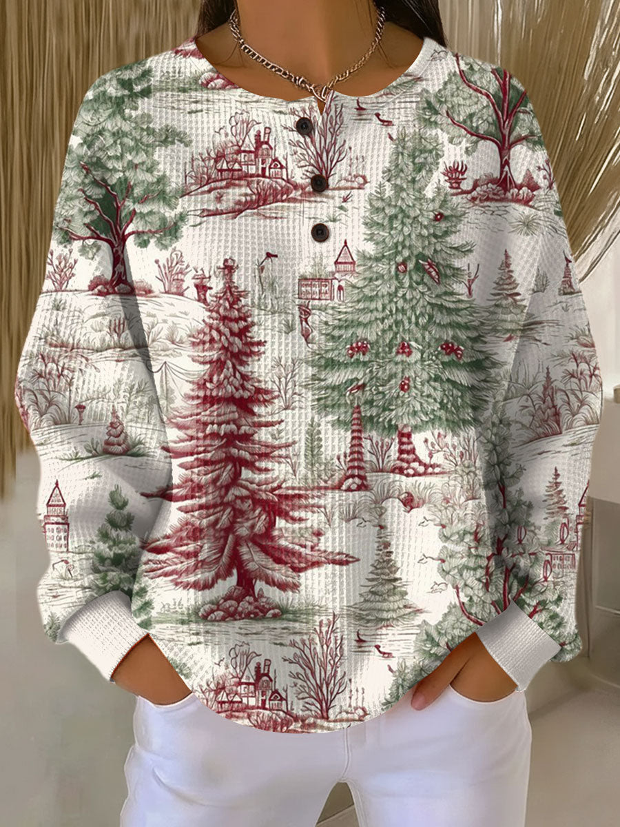 Damen Langarm Pullover mit stilvollem Blumenmuster. Warme, bequeme Kleidung für jeden Anlass, auch in großen Größen.
