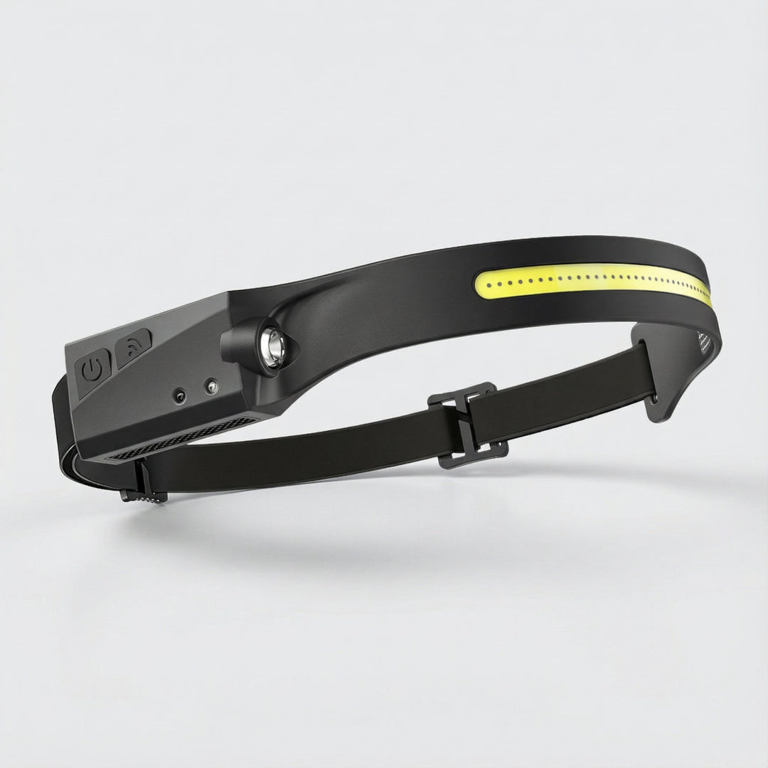 LED Stirnlampe mit COB Weitwinkel für optimale Ausleuchtung. Ideal für Herren & Damen im Outdoor-Bereich.