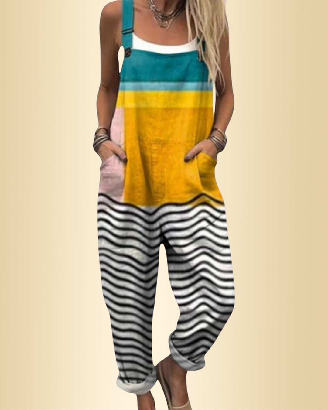 Damen Jumpsuit mit weitem Bein & lockerer Passform für maximalen Komfort. Ideal für Freizeit & Sommer.