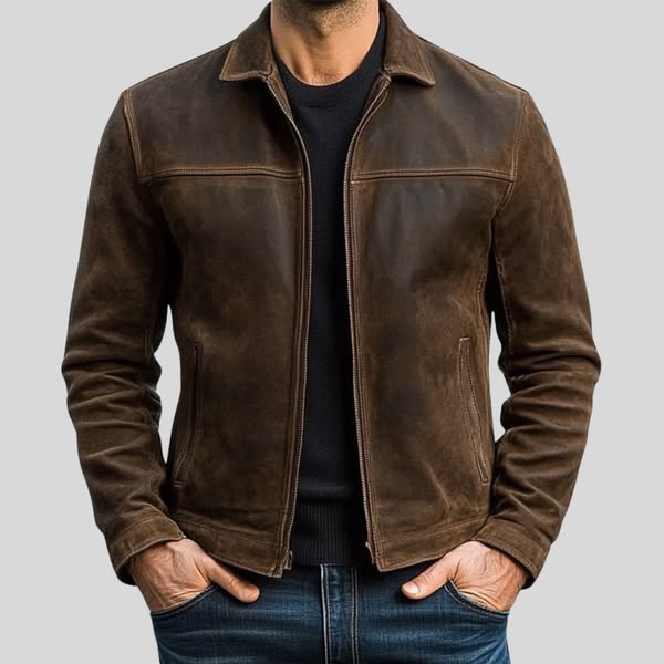 Elegante Herren Lederjacke für den modernen Mann. Hochwertige, schwarze Herrenjacke für Freizeit & stilvolle Outfits.