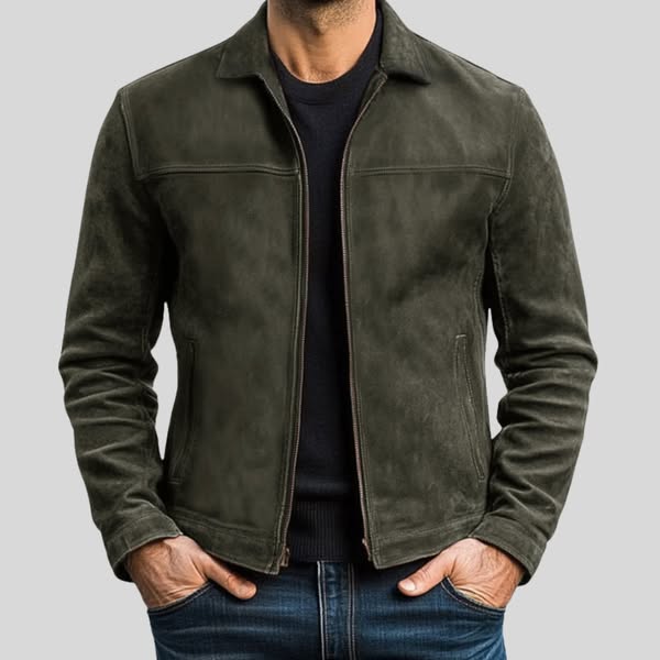 Zeitlose Herren Lederjacke, schwarz, ideal für Streetwear & Outdoor. Moderne Übergangsjacke, vielseitig kombinierbar.