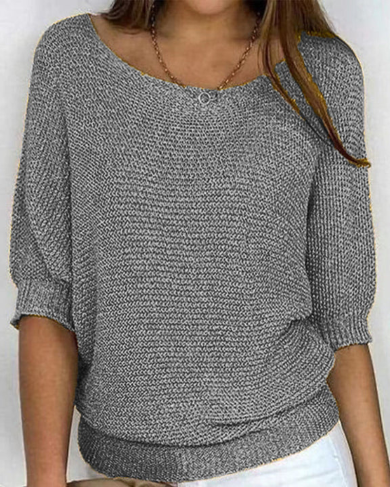 Weicher Damen Strickpullover, unifarben und bequem, perfekt für Freizeitmode und Alltag.