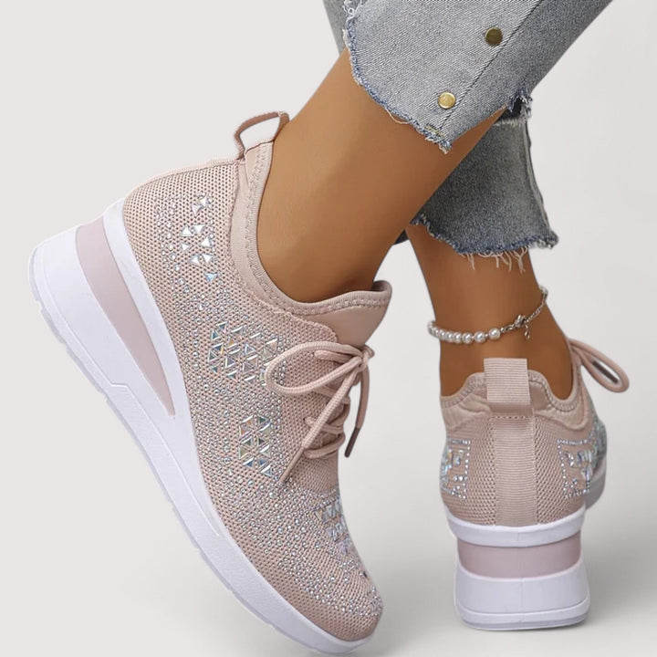 Damen Glitzer Freizeitschuhe im Freien, perfekt für Spaziergänge & Alltag. Rutschfeste Sohle.