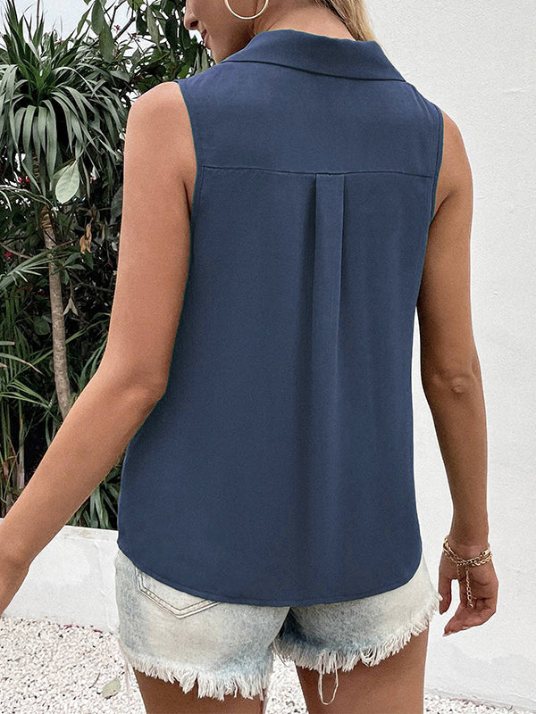 Damen V-Ausschnitt Westentop, weiß, leicht & stilvoll. Perfektes ärmelloses Oberteil für den Sommer.