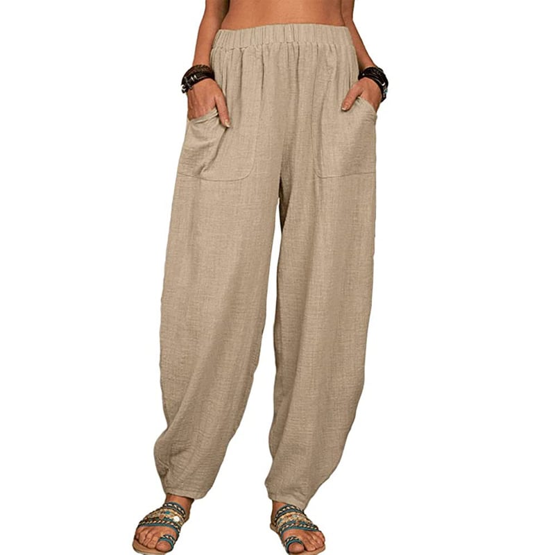 Stylische Haremshose für Damen mit Gummibund, ideal als Sommerhose; locker & komfortabel für Freizeit.