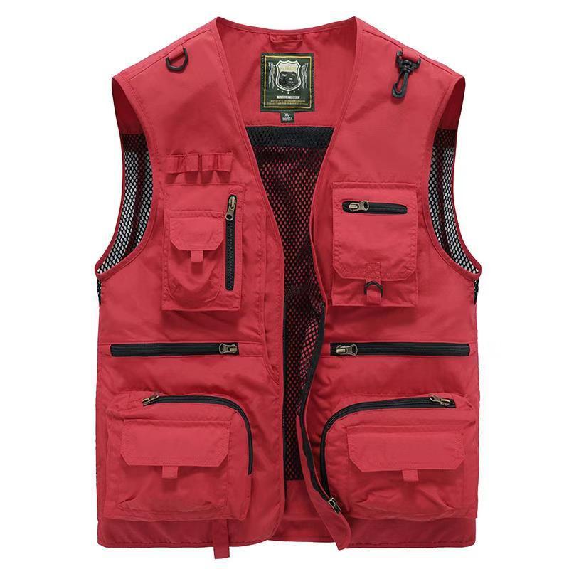 Robuste Herren Outdoor Weste aus strapazierfähigem Material. Perfekt für Angeln, Wandern, Safari & Camping.
