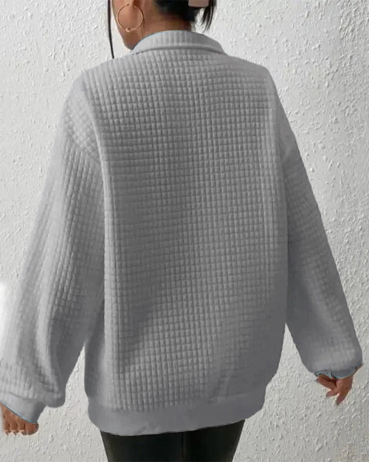 Moderner roter Damen Strickpullover, langarm, perfekt für trendige Herbst-Looks.