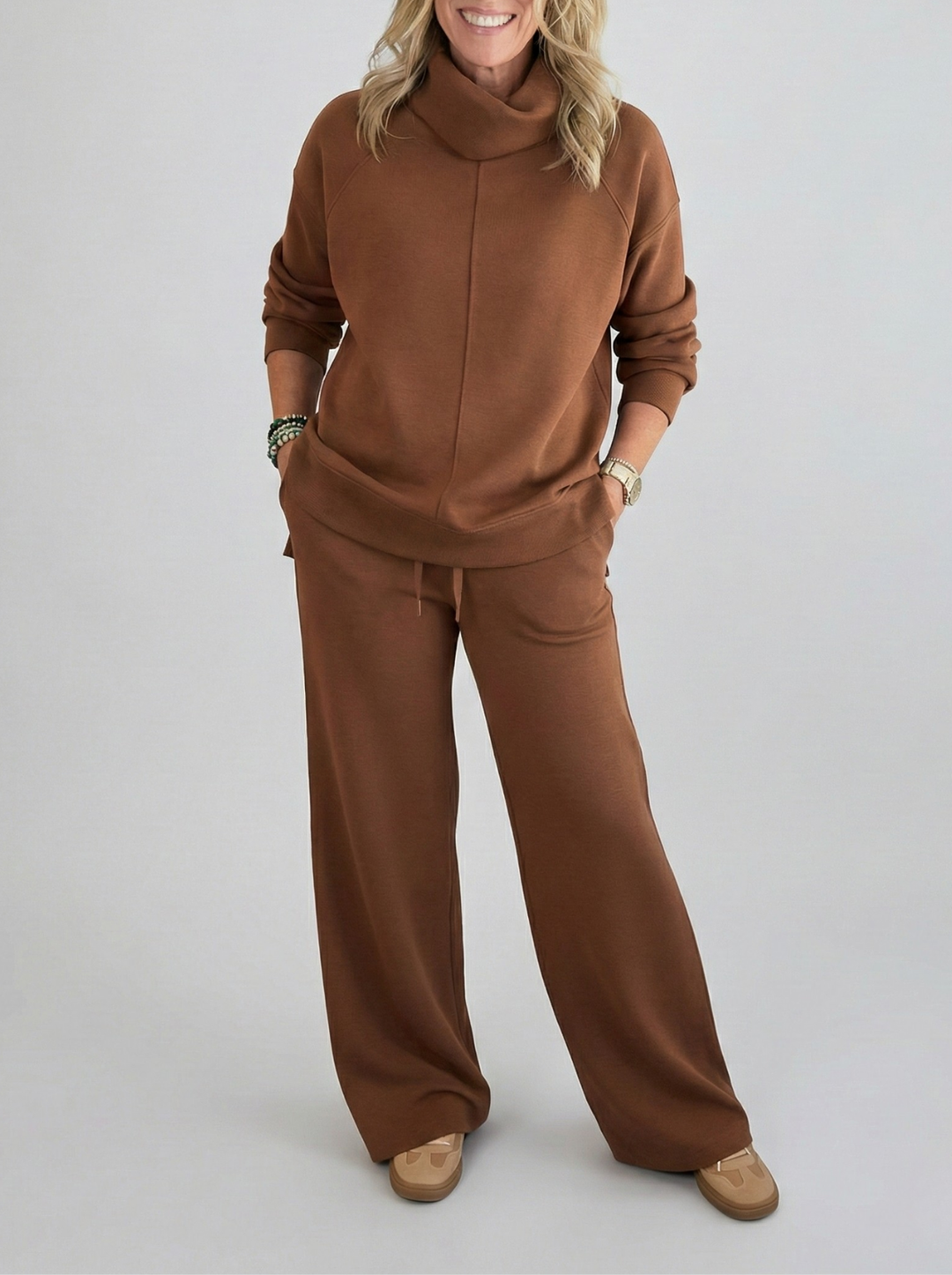 Stilvolles Damen Lounge Set, zweiteilig, bequem für den Alltag & vielseitig kombinierbar.