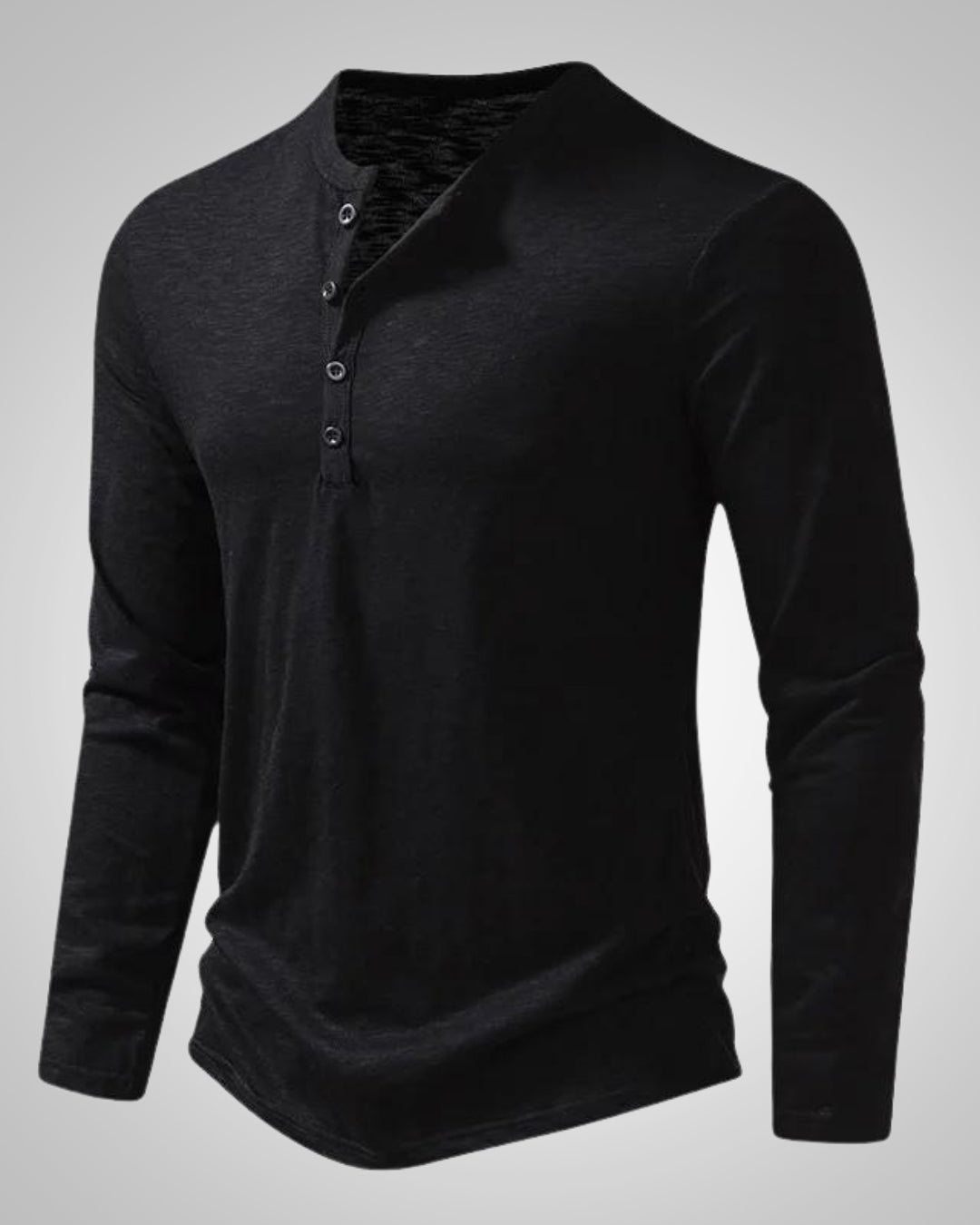 Stilvolles Herren Henley Langarmshirt im Slim Fit, ein vielseitiges Basic für modebewusste Freizeit-Looks.