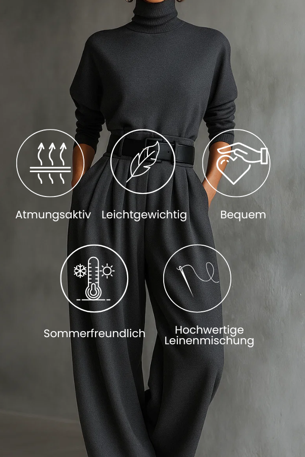 Stilvoller grauer Damen Jumpsuit mit Taillengürtel, weitem Bein & lockerer Passform; perfekt für Frühling/Sommer.