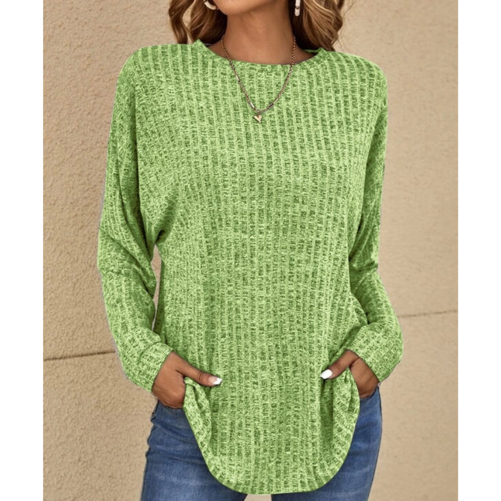 Eleganter Damen Pullover in Grün. Vielseitiger Langarm Sweater für Herbst, Winter & Frühling. Bequeme Damenmode.