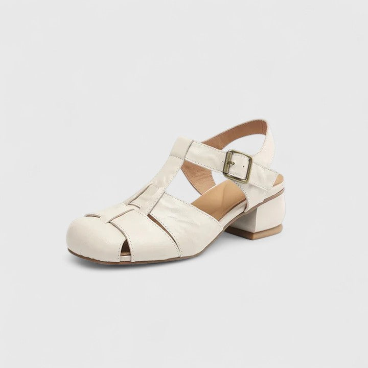 Modische Schnallensandalen für Damen mit stabilem Blockabsatz; komfortable Freizeitschuhe.
