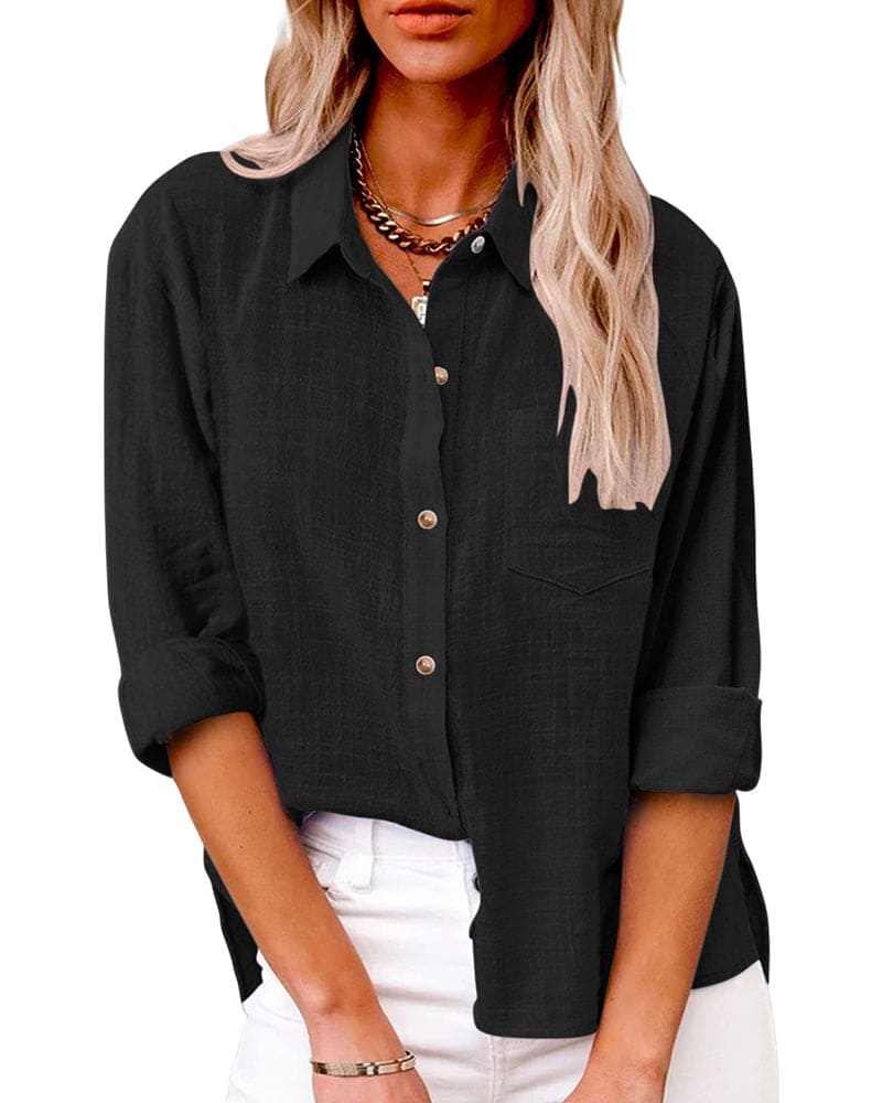 Bequeme Damenbluse, Langarm, im Regular Fit. Elegantes Oberteil für den Alltag & stilvolle Business Casual Looks.