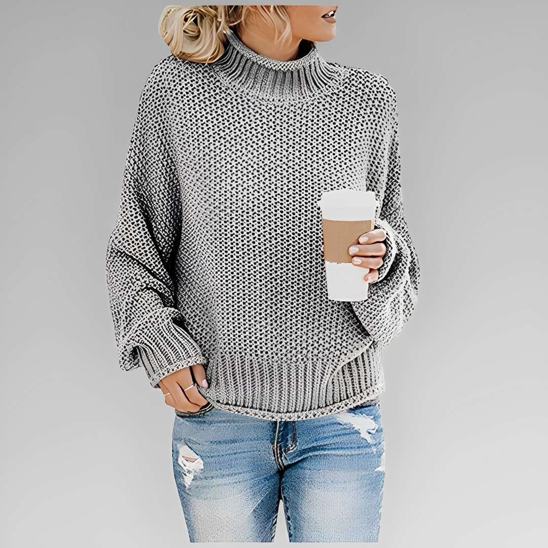 Bequemer Damen-Rollkragenpullover aus weichem Strick, ideal für modische Herbst- und Winteroutfits.