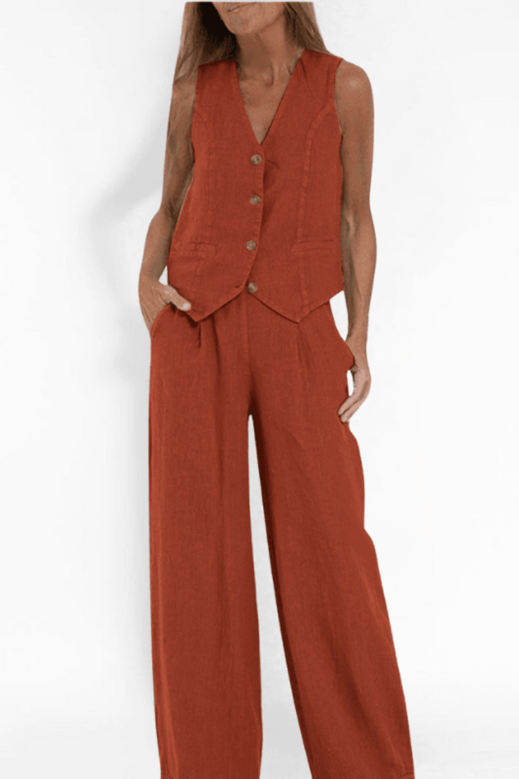 Eleganter & komfortabler Damen Zweiteiler. Modisches Sommer-Set, perfekt für Freizeit & stilvolle Auftritte.