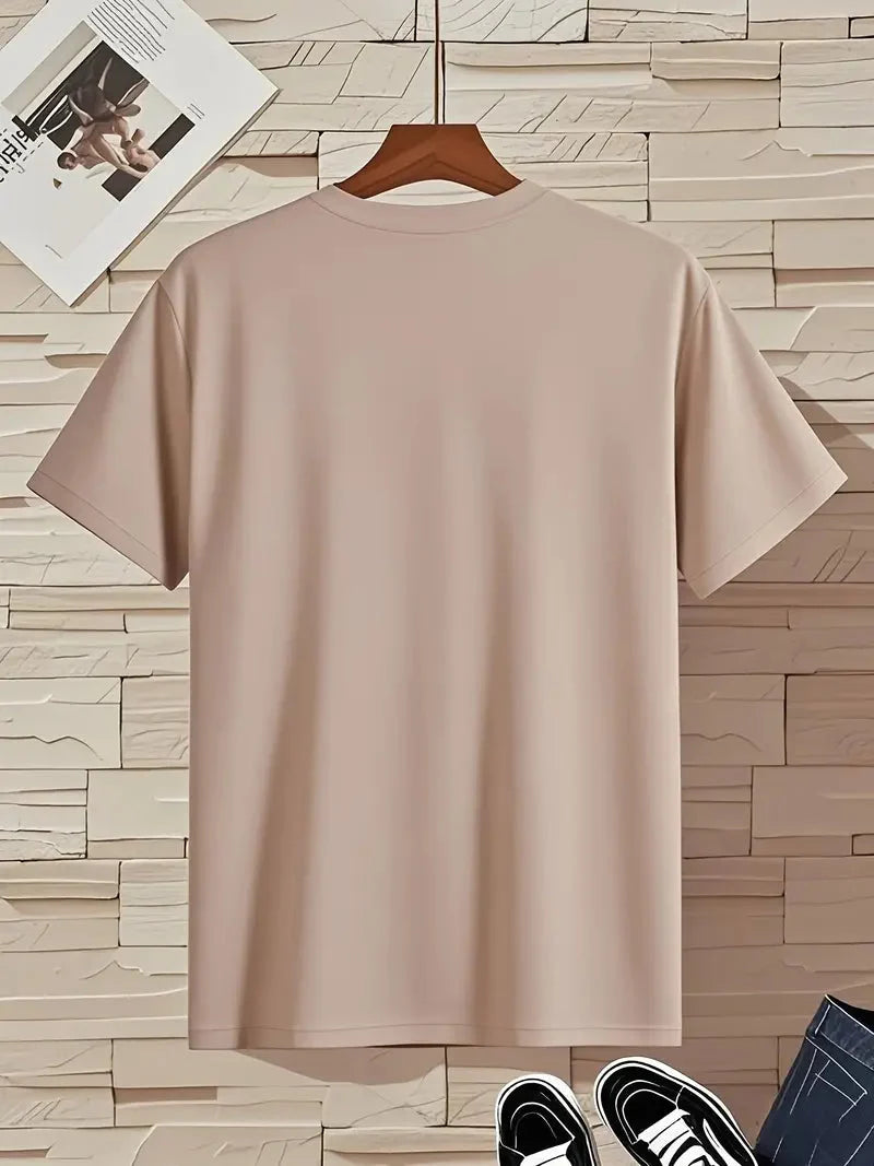 Marineblaues Slim Fit Kurzarmshirt für Herren, V-Ausschnitt, komfortabel und stilvoll.