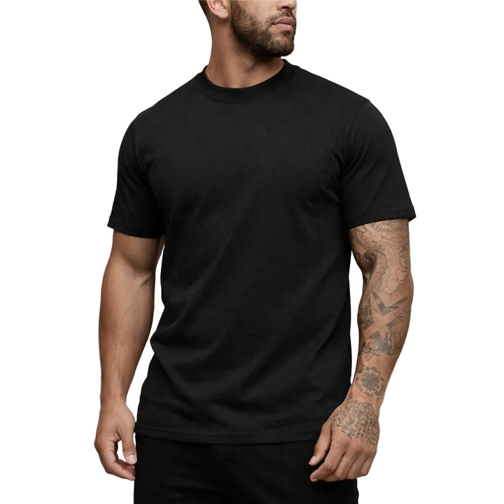 Herren Slim Fit Rundhals T-Shirt. Basic Kurzarm Shirt für modische Freizeit- und Alltagskleidung.