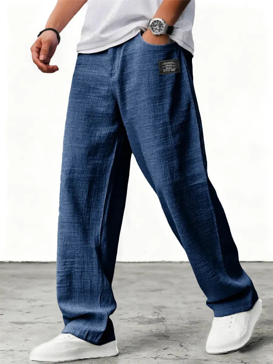 Stilvolle Herren Freizeithose mit Kordelzug, weitem Bein und Seitentaschen. Sehr bequem & lässig.