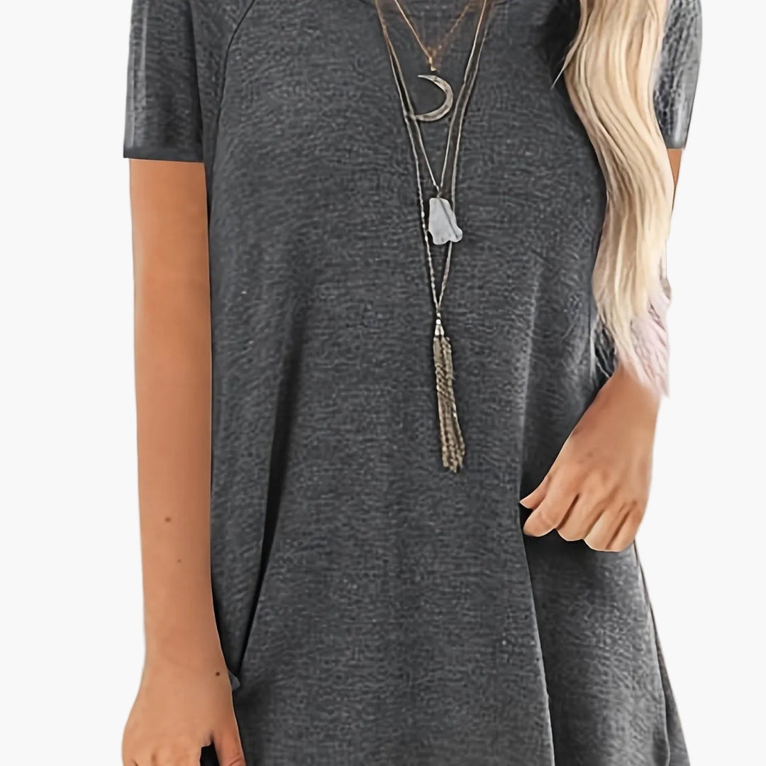 Damen Tunika T-Shirt mit weitem Schnitt, lässiges Kurzarm Oberteil.