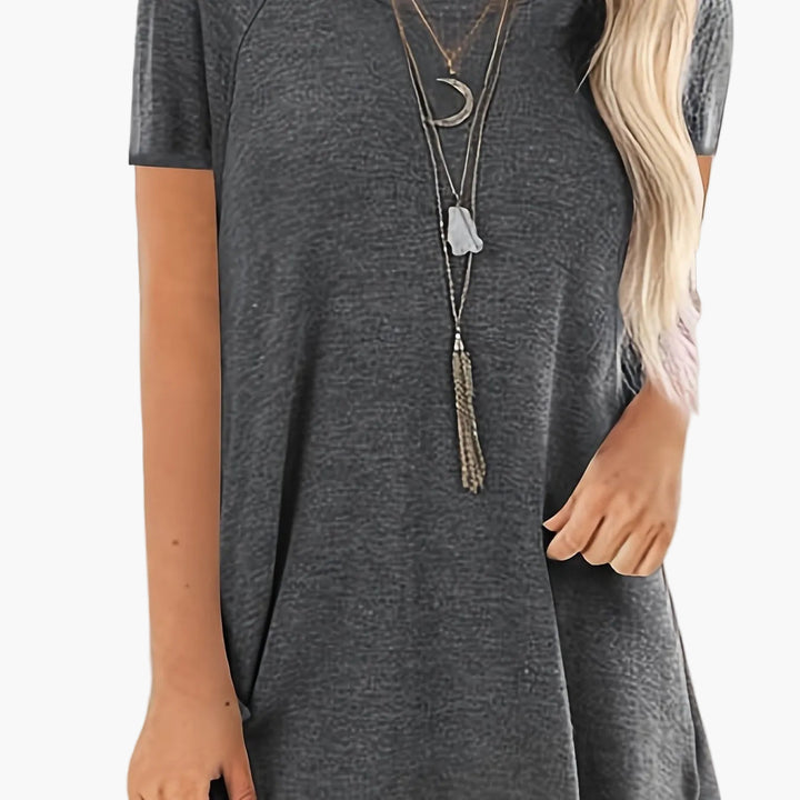Damen Tunika T-Shirt mit weitem Schnitt, lässiges Kurzarm Oberteil.