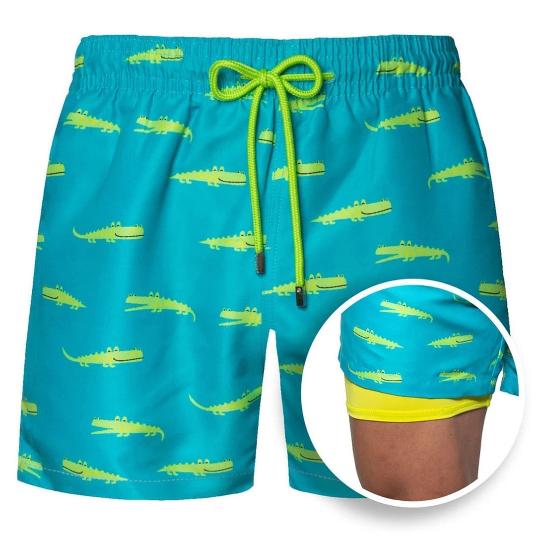 Herren Strandmode: Elegante Doppellagige Shorts. Perfekt für Männer Sommeroutfits & Freizeit.