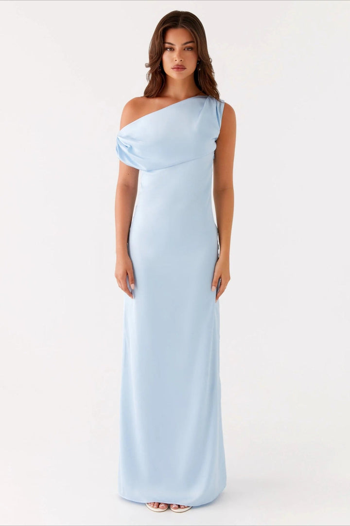 Damen Maxikleid: Asymmetrisches Design, elegantes Aussehen, perfekt als festliches Partykleid.