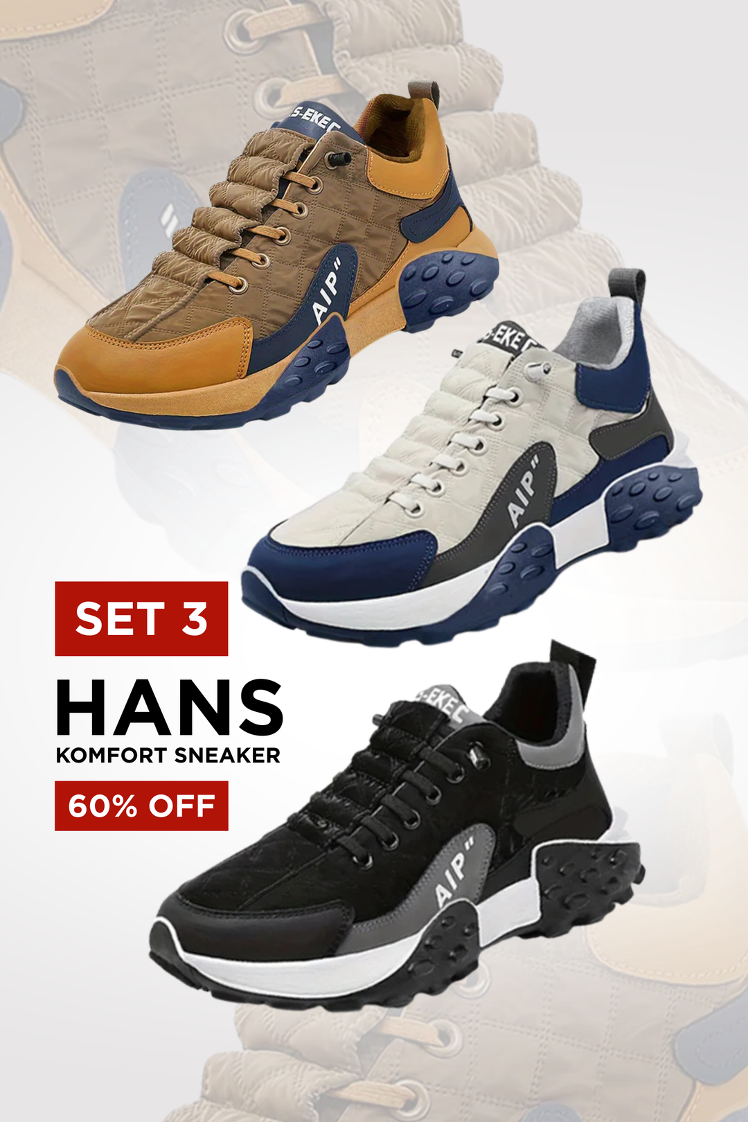 Herren Orthopädische Slip-On Sneaker (braun, schwarz, weiß), atmungsaktiv & rutschfest, weite Passform.