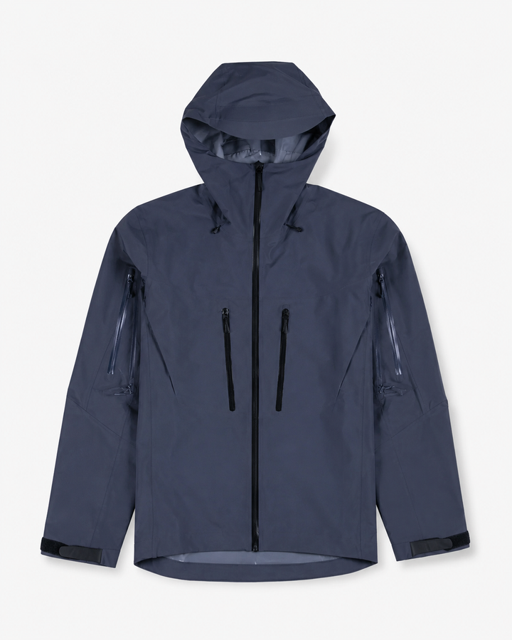 Frontansicht der stylischen und funktionalen Herren Hardshell-Jacke, wasserdicht für jedes Wetter.