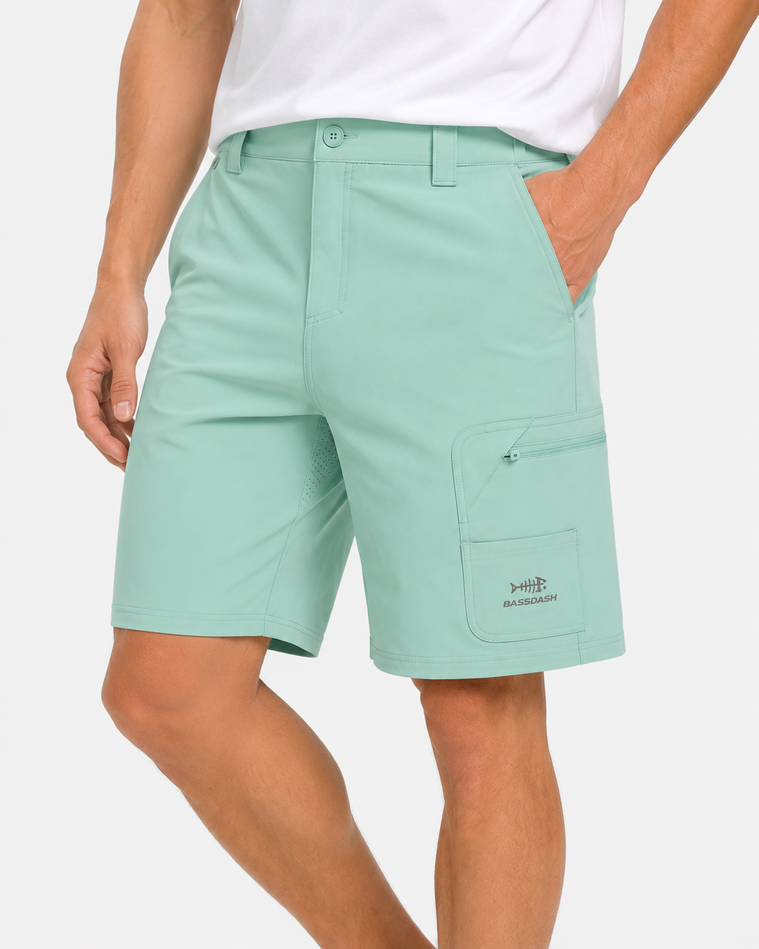 Herren schnelltrocknende Angel Cargo Shorts für Outdoor-Abenteuer, bequem und atmungsaktiv.