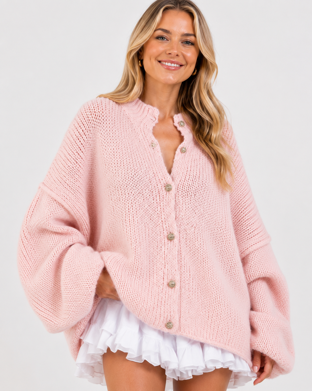 Eleganter Damen Button-Down Langarm Pullover, perfekt für Büro & Freizeit. Moderner, schicker Stil für Herbst.