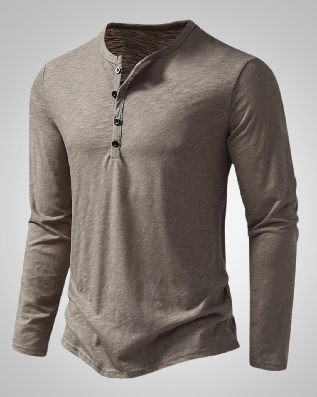 Bequemes Herren Langarm Henley Shirt in Slim Fit, perfekt als lässiges Basic-Oberteil für jeden Tag.
