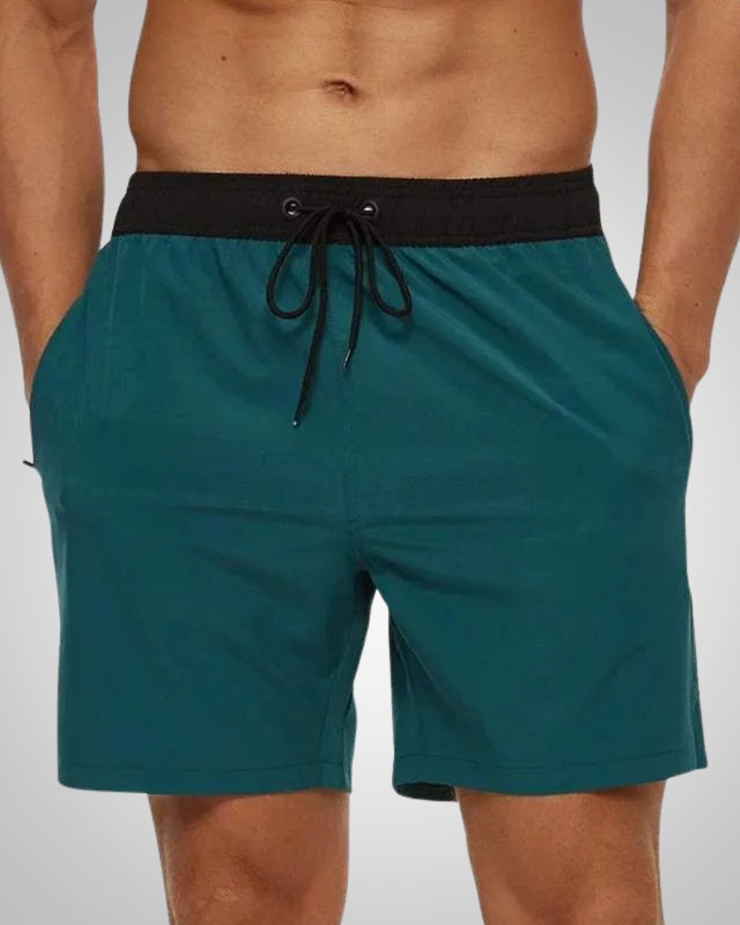Vielseitige Herren Badeshorts, kurz & schnelltrocknend, perfekt für Pool, Strand, Sport und sommerliche Aktivitäten.