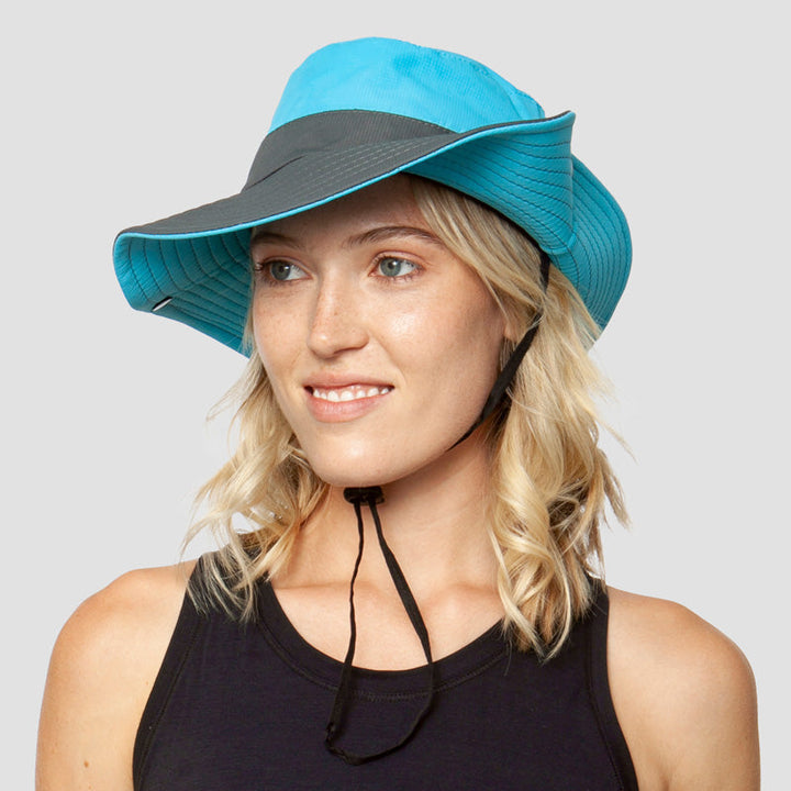 Damen Sonnenhut Liane mit UV50+ Schutz. Faltbar, atmungsaktiv, leicht & mit praktischer Pferdeschwanzöffnung.