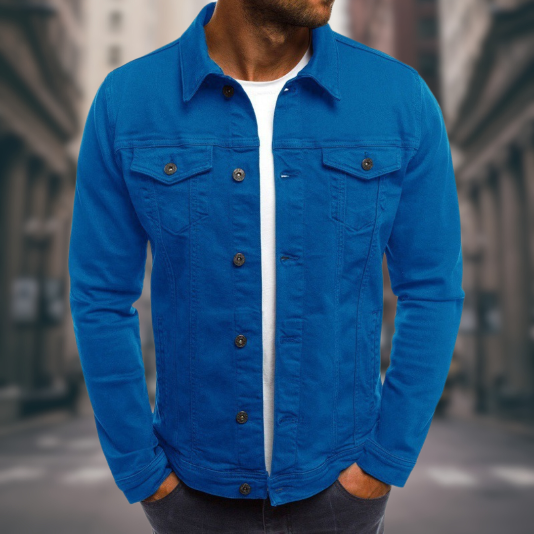 Stylische Rolando Herren Denim Jacke für Komfort und Alltag, erhältlich auch in großen Größen, Herrenbekleidung.