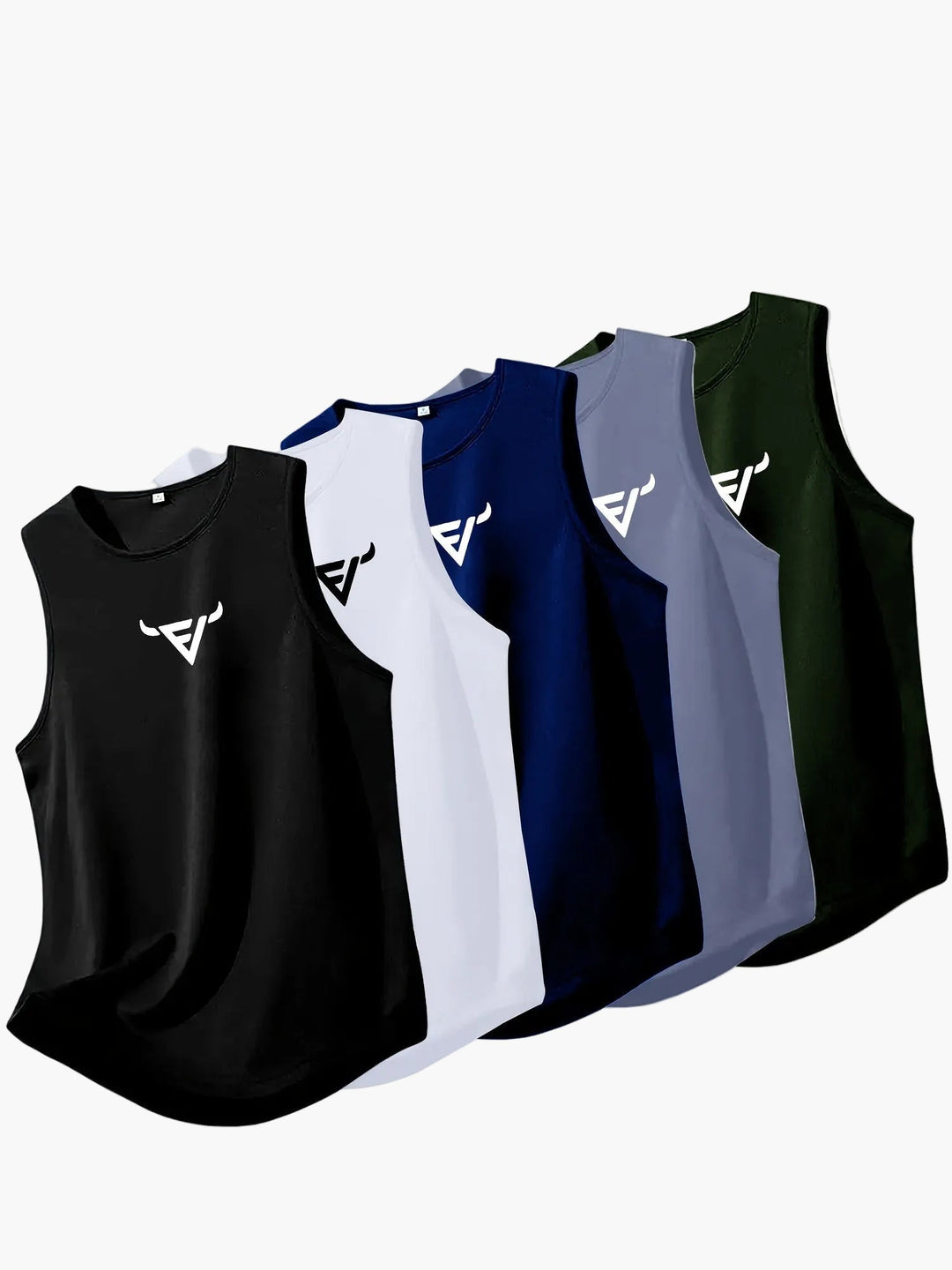 Herren Sport Tanktop 5er-Pack aus atmungsaktiver Baumwolle, ideal für Training & Freizeit.