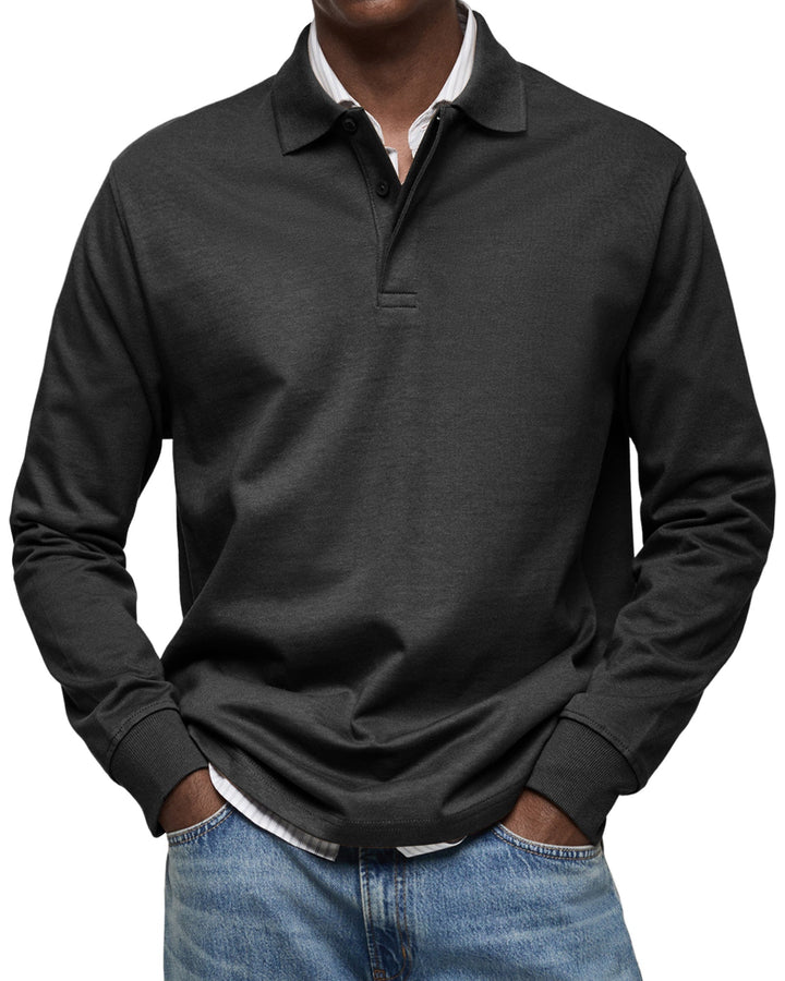 Vielseitiges Herren Langarm-Poloshirt, elegant & bequem, perfekt für Business und legere Anlässe.