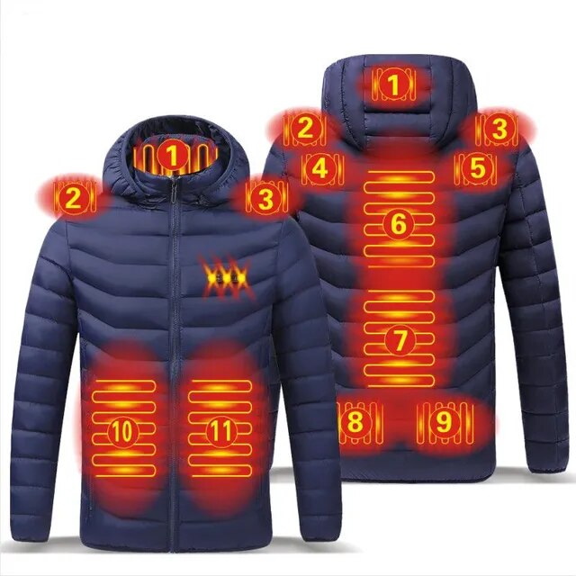 Wind- und wasserabweisende Herren Heizjacke; ideal für kalte und nasse Wintertage.