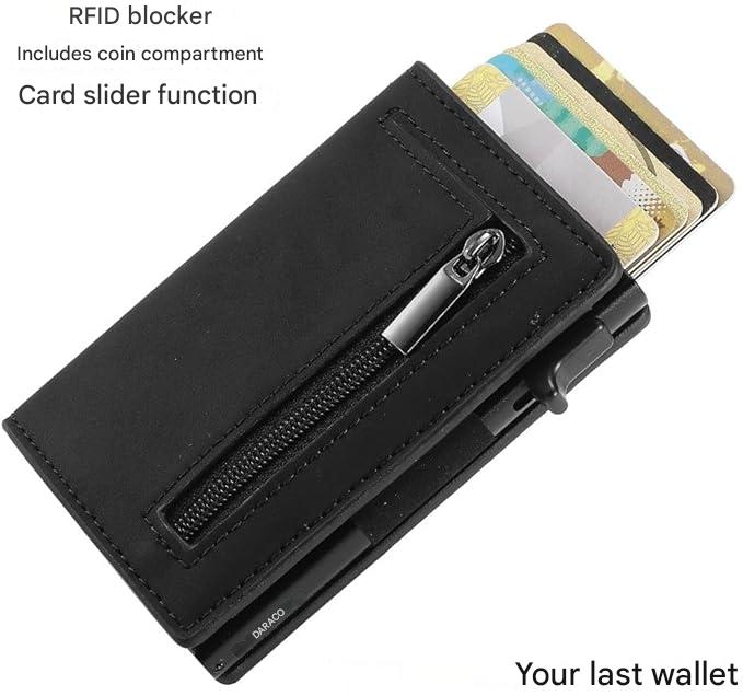 Dünnes Unisex Slim Wallet in der Hosentasche, mit RFID-Schutz, elegantes Portemonnaie für minimales Profil.