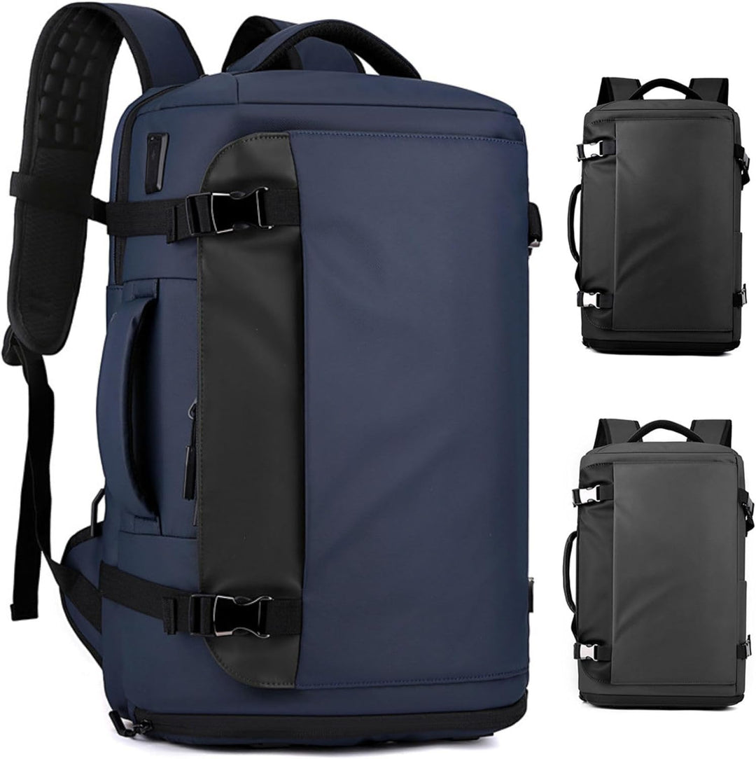 Blauer wasserdichter 15 Zoll Pendler-Rucksack mit USB-C-Anschluss & cleverem Seitenfach für den Alltag.