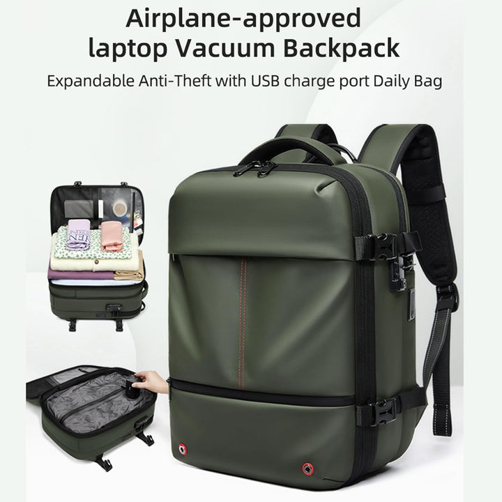 Vielseitiger Arvid Rucksack, ideal als Handgepäck. Erweiterbar & mit Vakuumkompression.