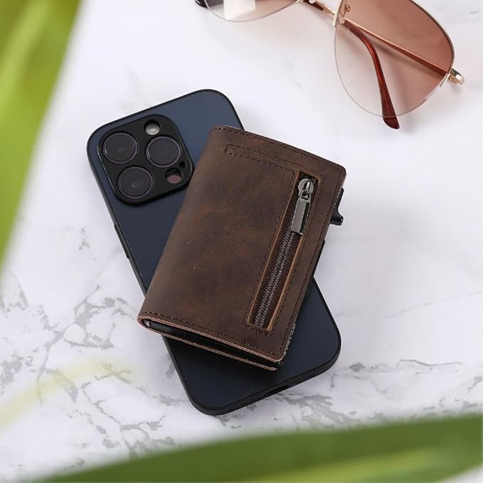 Modernes Unisex Slim Wallet, RFID-geschützter Kartenhalter, robustes Portemonnaie für täglichen Gebrauch.
