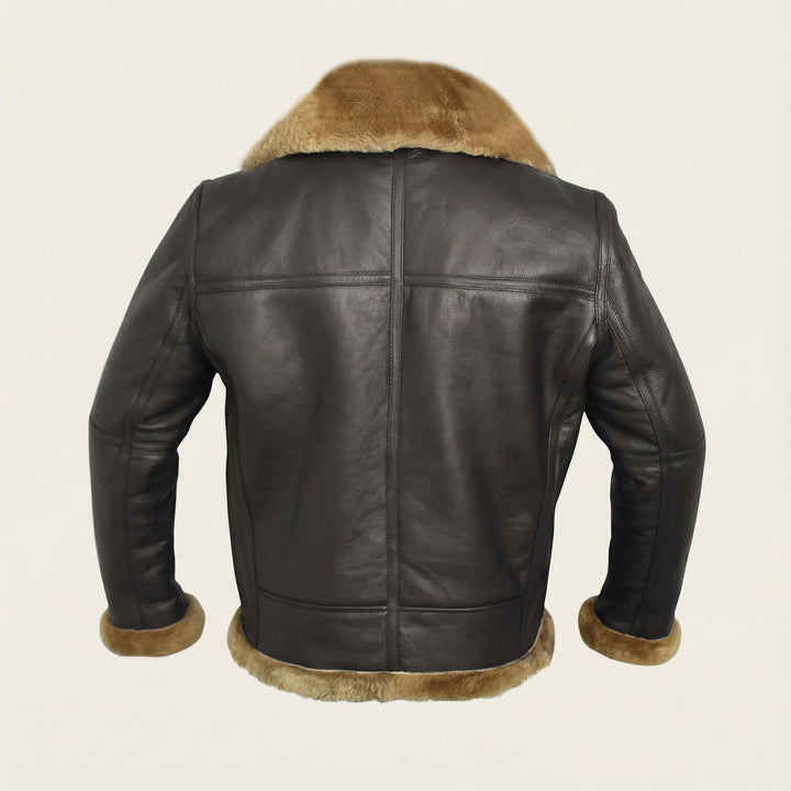 Casual Herren Pilotenjacke in Schwarz, bietet Wärme und zeitlosen Stil für jede Gelegenheit.
