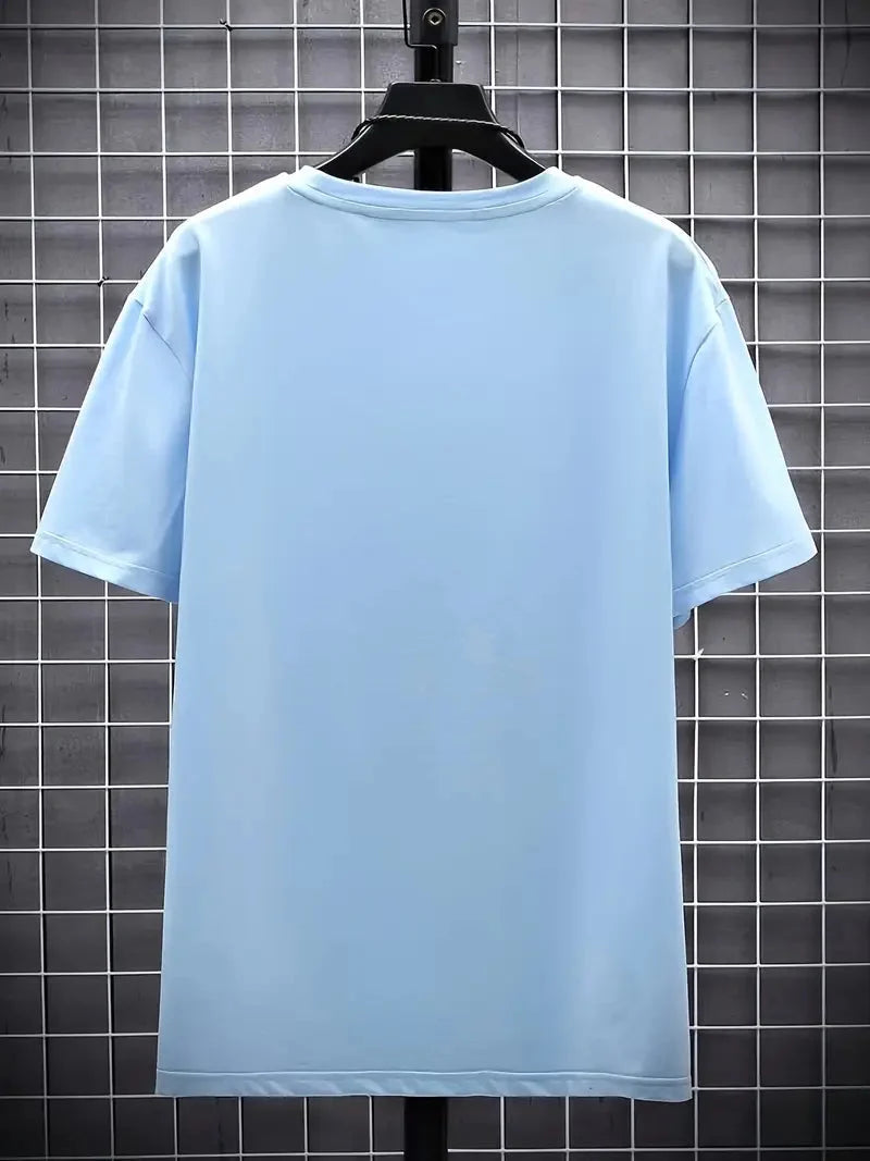 Schwarzes Alltagsshirt für Herren, V-Ausschnitt, Slim Fit Kurzarmshirt, unverzichtbares Basic.