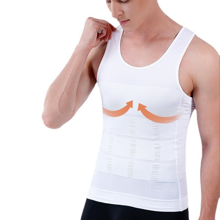 Athlet trägt eng anliegendes Herren Sport Unterhemd mit Kompressionsfunktion für Stabilität und Komfort.