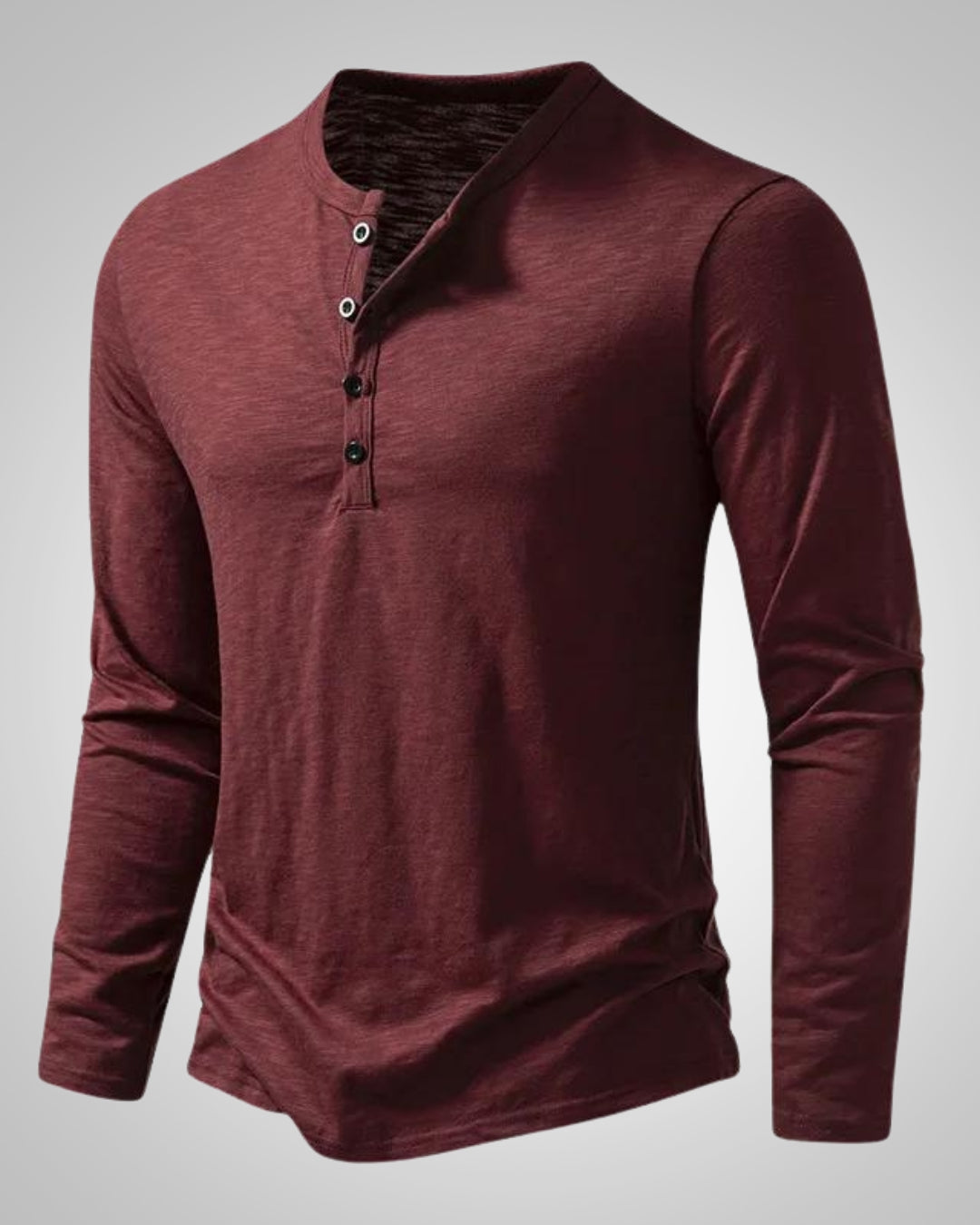 Herren Slim Fit Langarm Henley Shirt, ideal für Freizeit und Alltag. Zeitloses Casual-Oberteil.