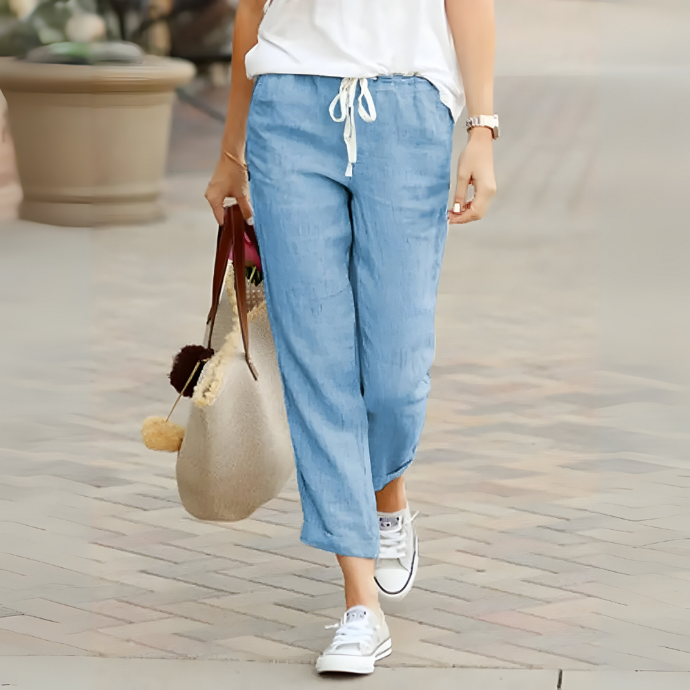 Modische Damen Sommerhose mit Loose Fit, ideal für heiße Tage und einen entspannten, stilvollen Look.