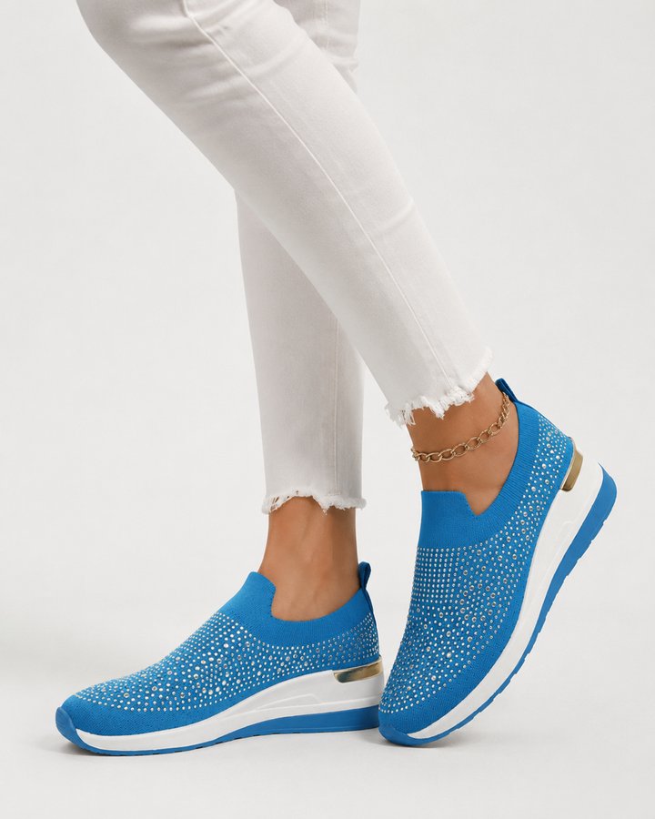 Stylische Damen Strass Sneaker für einen modischen Casual-Look. Bequem und leicht für jede Gelegenheit.